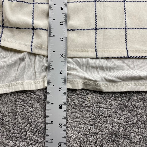 Ann Taylor LOFT Sleeveless Essential Shirt Womens Small Ivory Blue - Picture 2 of 11